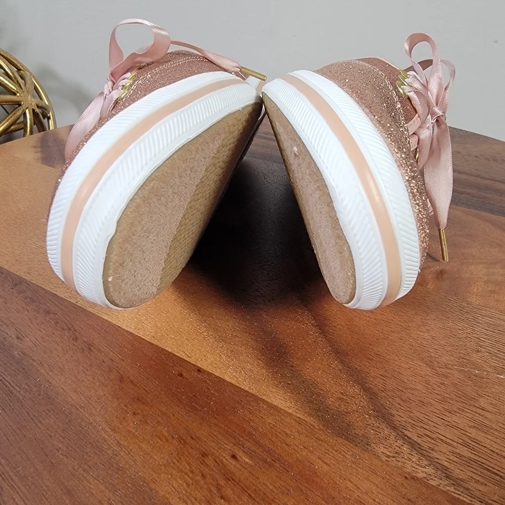 Keds x Kate Spade Champion Glitter Sneakers in Pink / Rose Gold Size 5